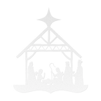 Nativity Silhouette Metal Wall Hanging - 5 Colors & 6 Sizes! FoodFaithHome