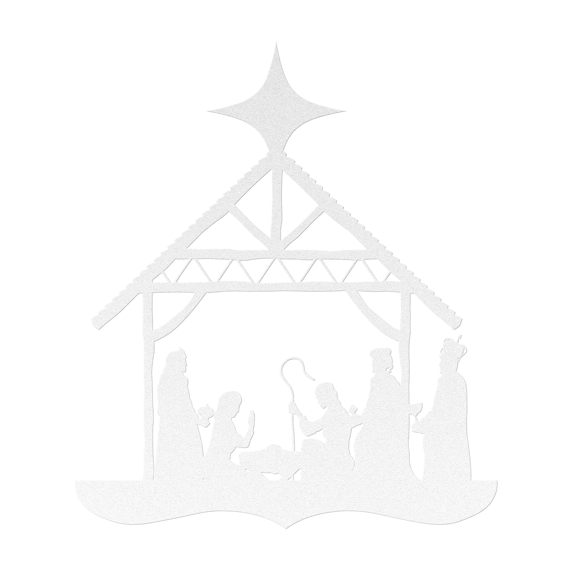 Nativity Silhouette Metal Wall Hanging - 5 Colors & 6 Sizes! FoodFaithHome