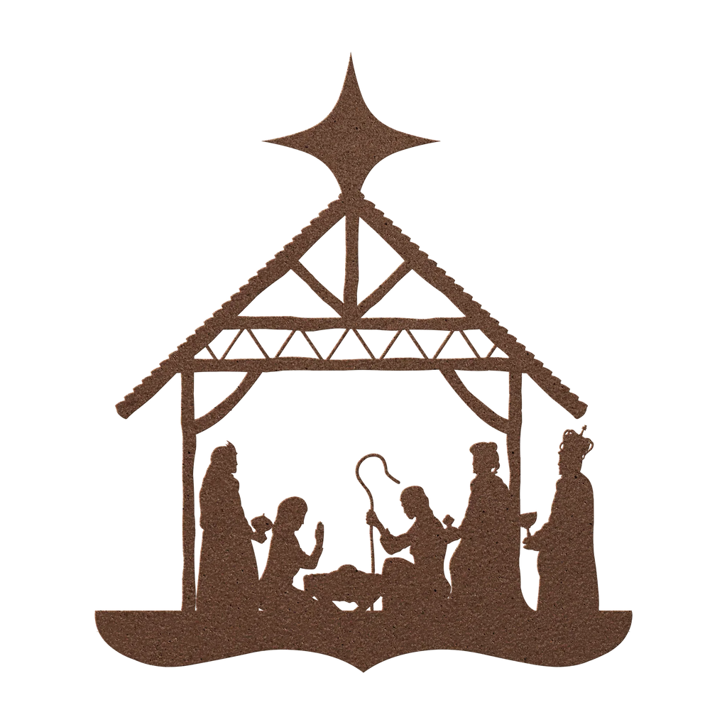 Nativity Silhouette Metal Wall Hanging - 5 Colors & 6 Sizes! FoodFaithHome