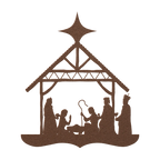 Nativity Silhouette Metal Wall Hanging - 5 Colors & 6 Sizes! FoodFaithHome