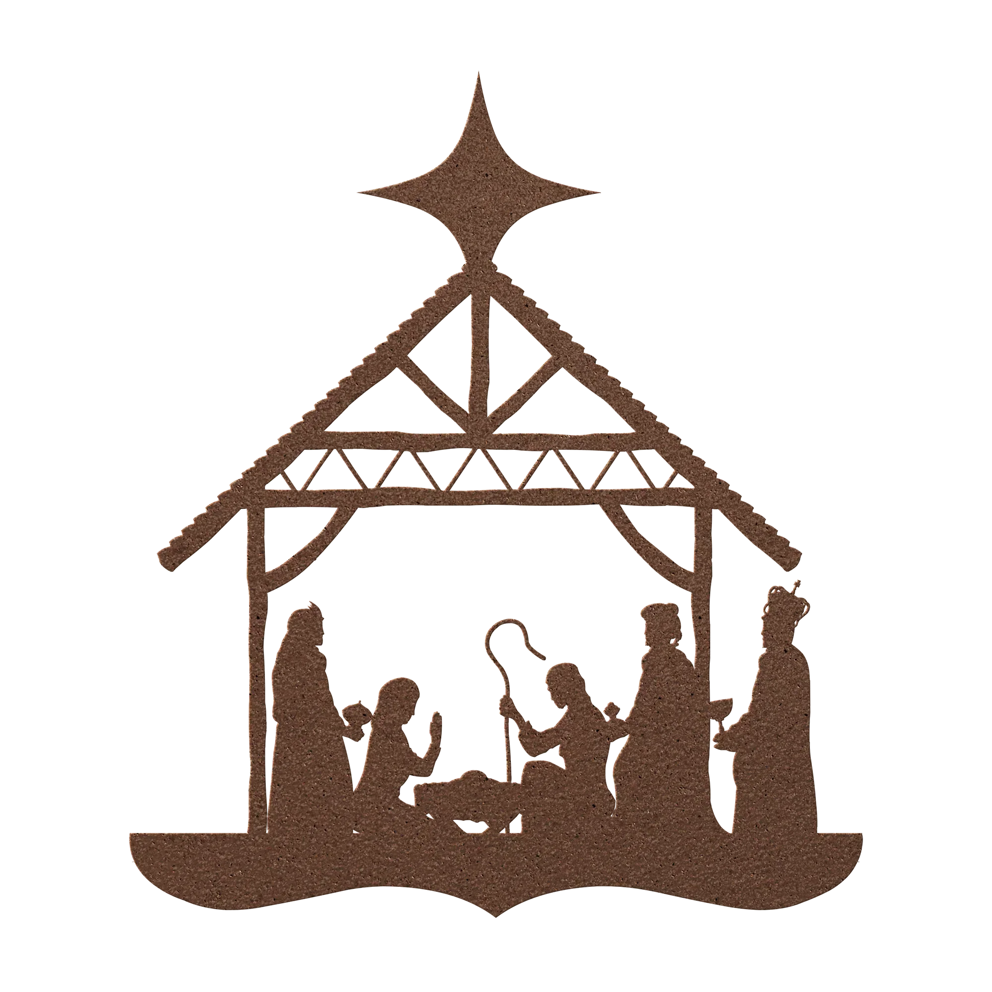 Nativity Silhouette Metal Wall Hanging - 5 Colors & 6 Sizes! FoodFaithHome