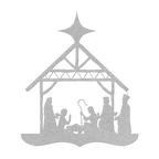 Nativity Silhouette Metal Wall Hanging - 5 Colors & 6 Sizes! FoodFaithHome