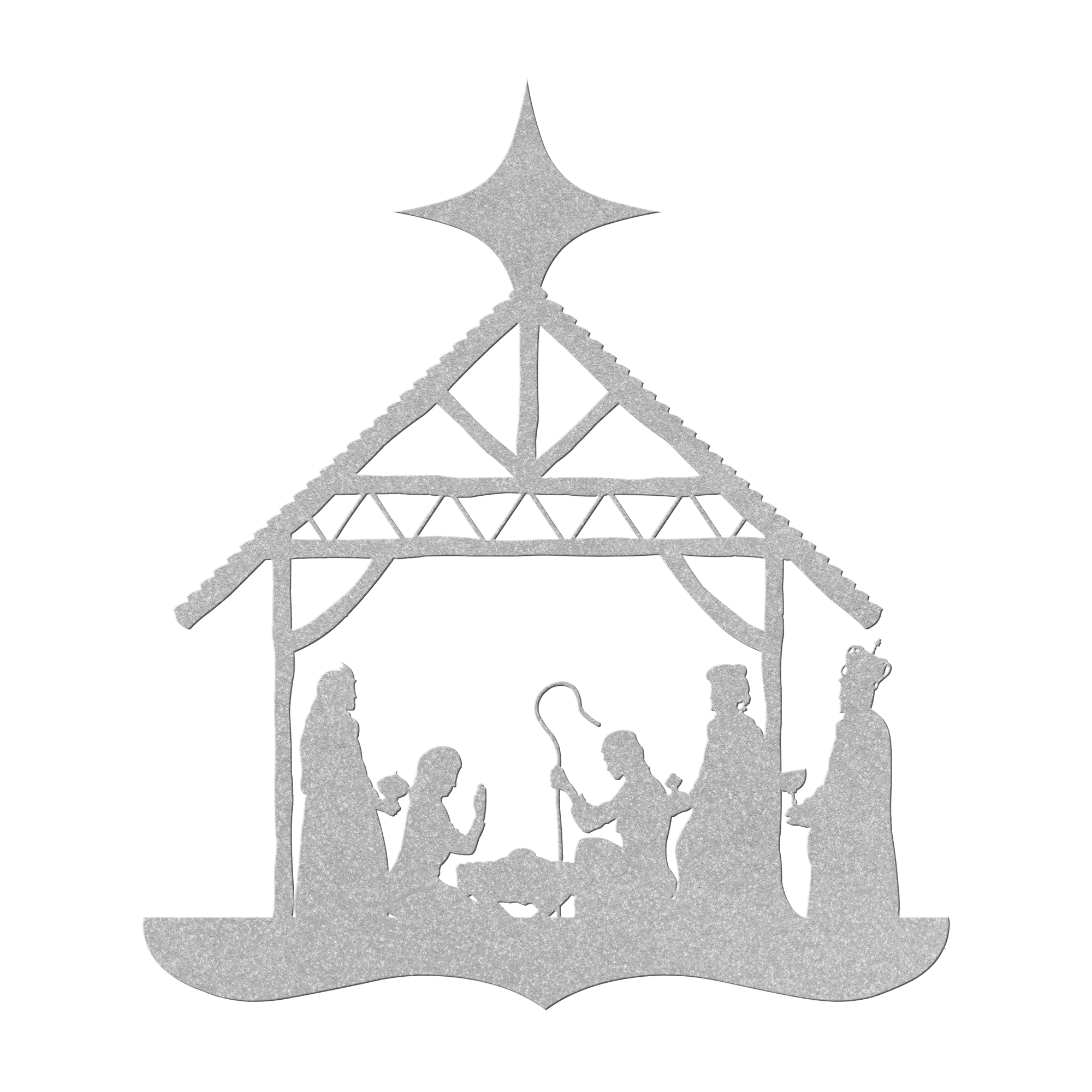 Nativity Silhouette Metal Wall Hanging - 5 Colors & 6 Sizes! FoodFaithHome