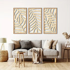 Wall Art - Natural Wood Veneer Large, dimensions view - House Of Avana