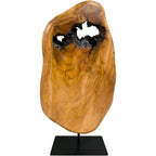 Natural Edge Sculpture - Cedar Wood Tabletop Statue, detail shot - House Of Avana
