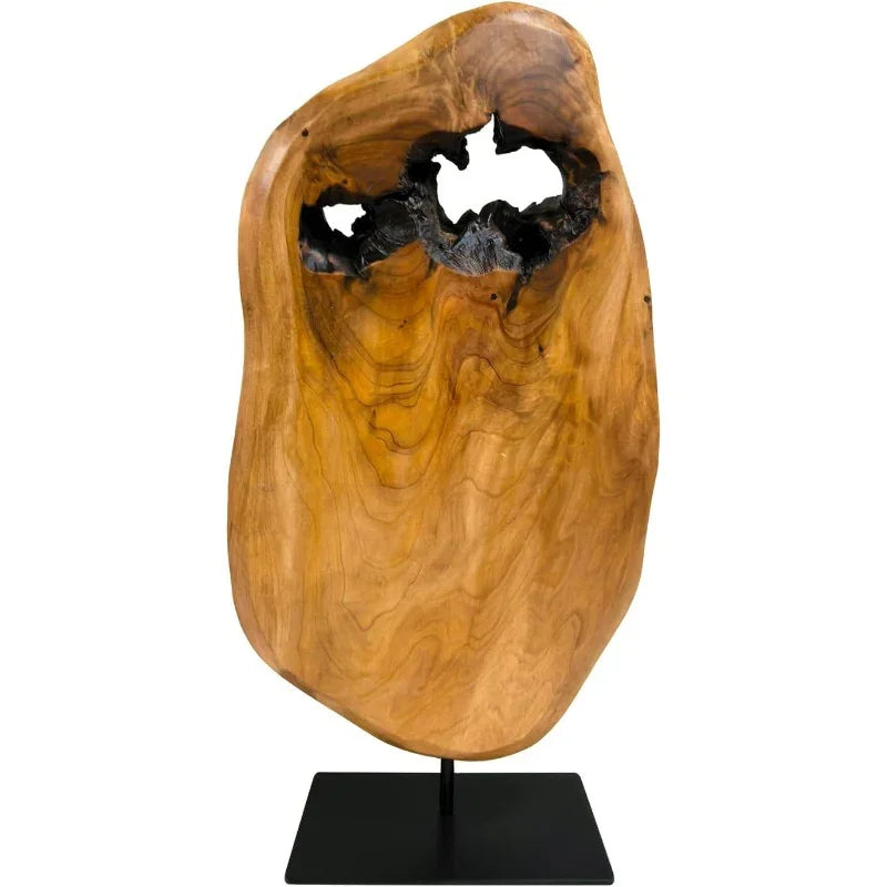 Natural Edge Sculpture - Cedar Wood Tabletop Statue, detail shot - House Of Avana