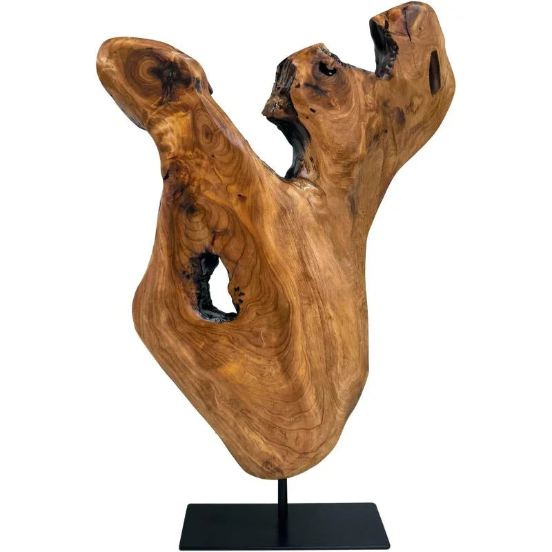 Natural Edge Sculpture - Cedar Wood Tabletop Statue, top view - House Of Avana