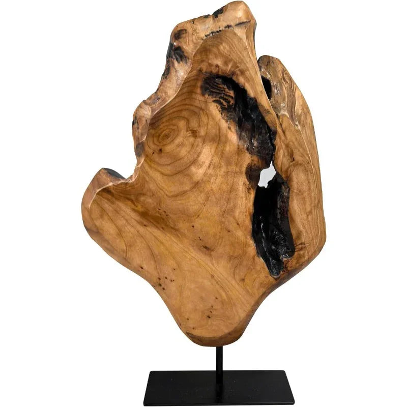 Natural Edge Sculpture - Cedar Wood Tabletop Statue, angled view - House Of Avana