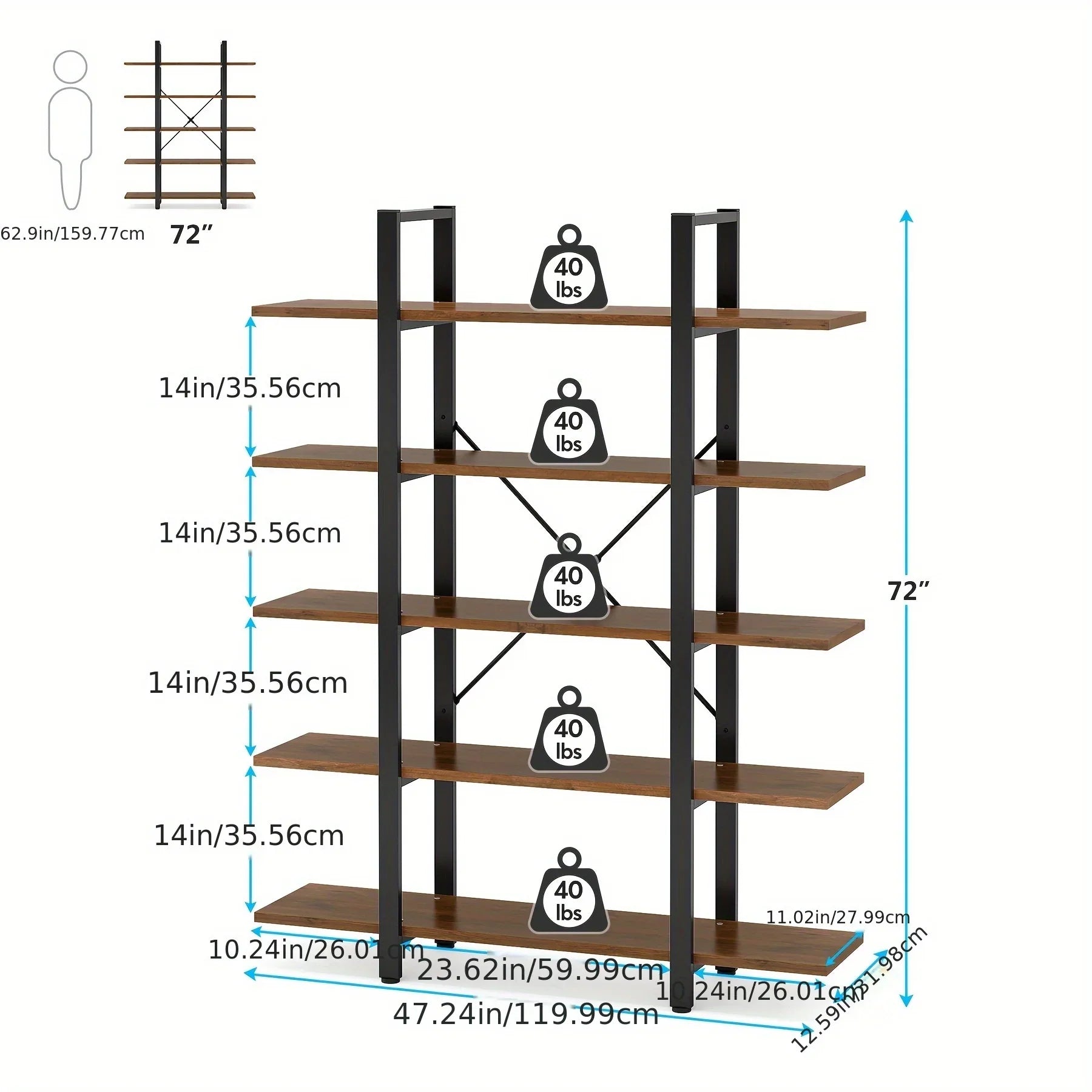 Multi-compartment Bookshelf, Multi-functional Storage Design, Natural And House Of Avana
