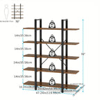 Multi-compartment Bookshelf, Multi-functional Storage Design, Natural And House Of Avana [[SKU:HOA-BOK-011]]