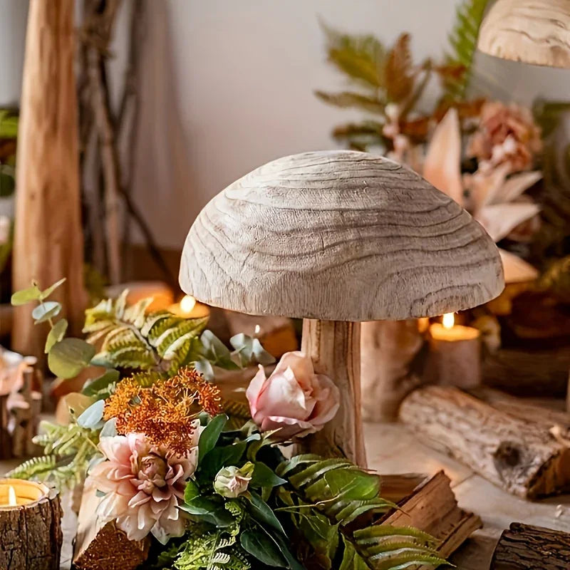 Rustic Wood Decor - Natural Mushroom Base, detail shot - House Of Avana