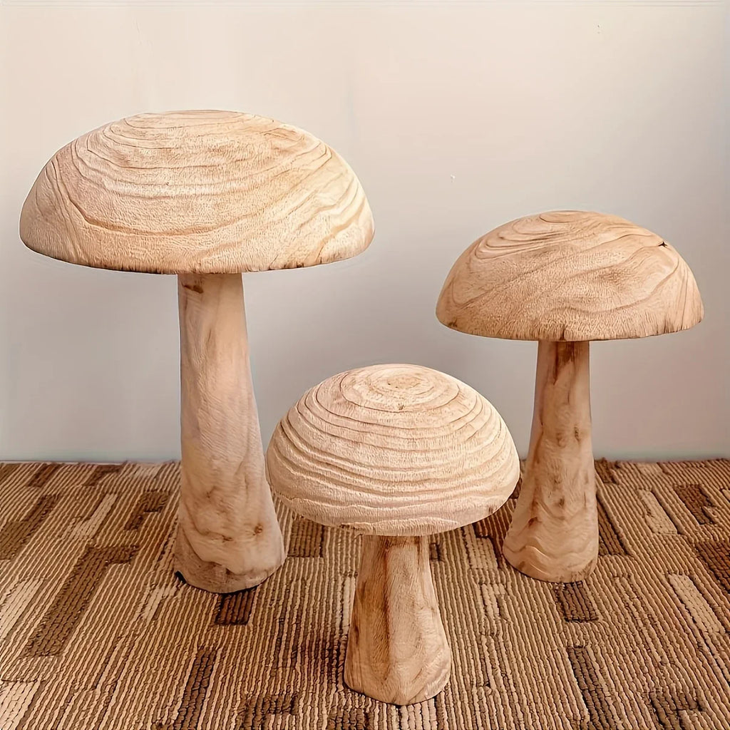 Rustic Wood Decor - Natural Mushroom Base, lifestyle image - House Of Avana