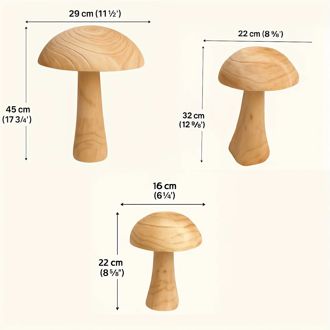 Rustic Wood Decor - Natural Mushroom Base, angled view - House Of Avana
