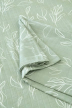 Organic Bamboo Cotton Muslin Swaddle Blanket in Natural Oasis Willow Cradle Comforts Co.