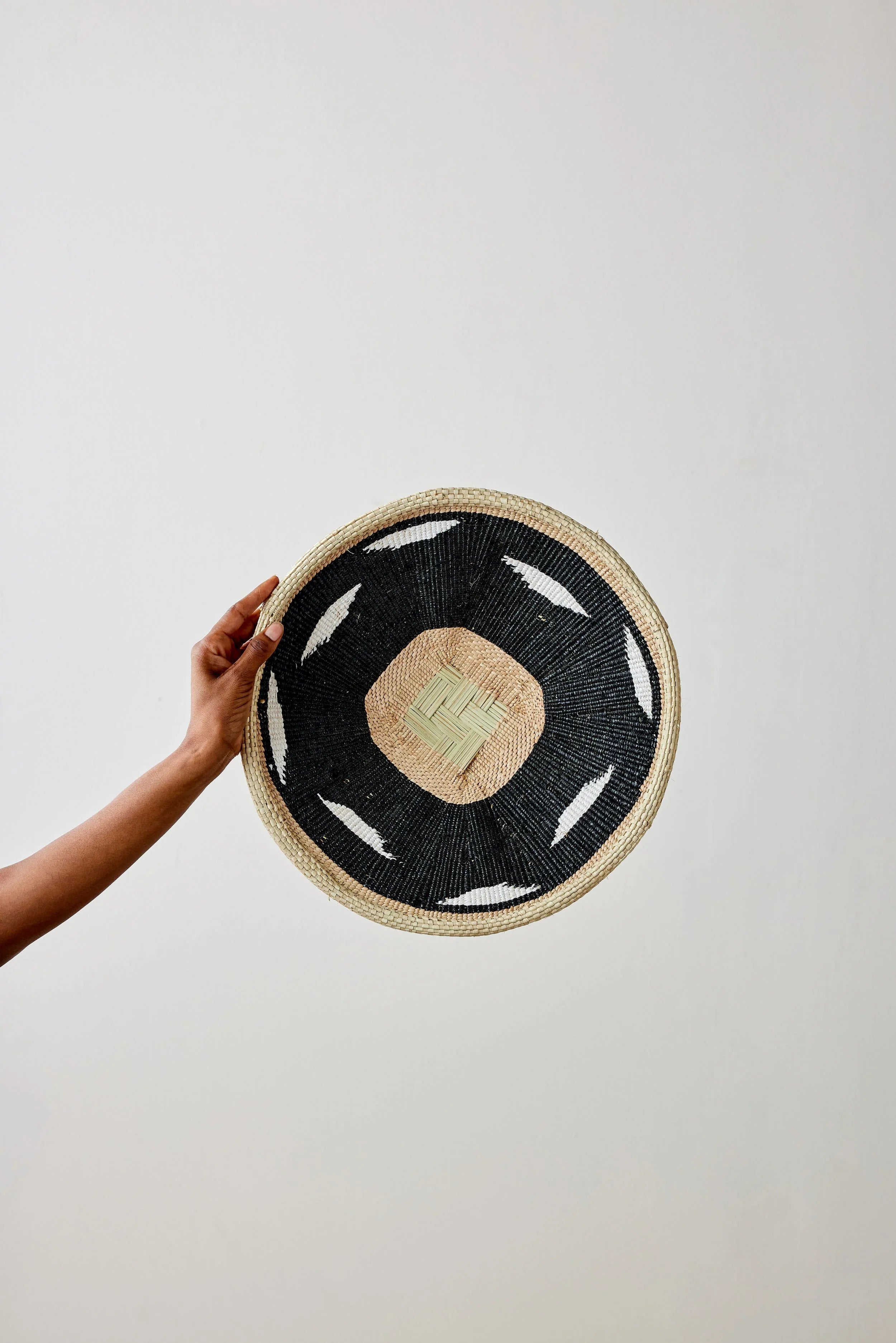 Nolyia Black Flat Basket Kanju Interiors