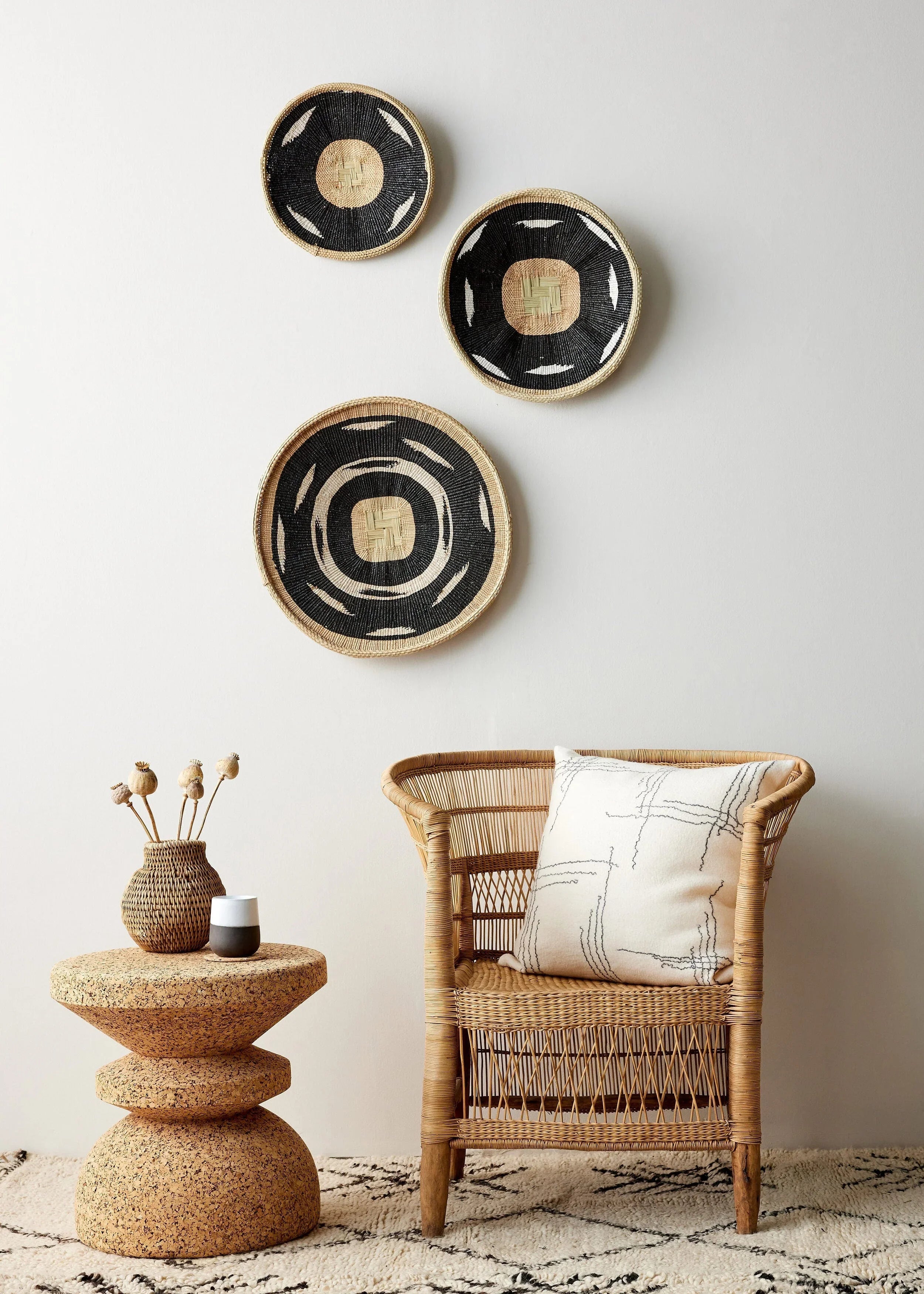 Nolyia Black Flat Basket Kanju Interiors