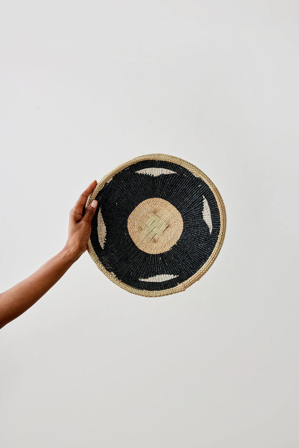 Nolyia Black Flat Basket Kanju Interiors