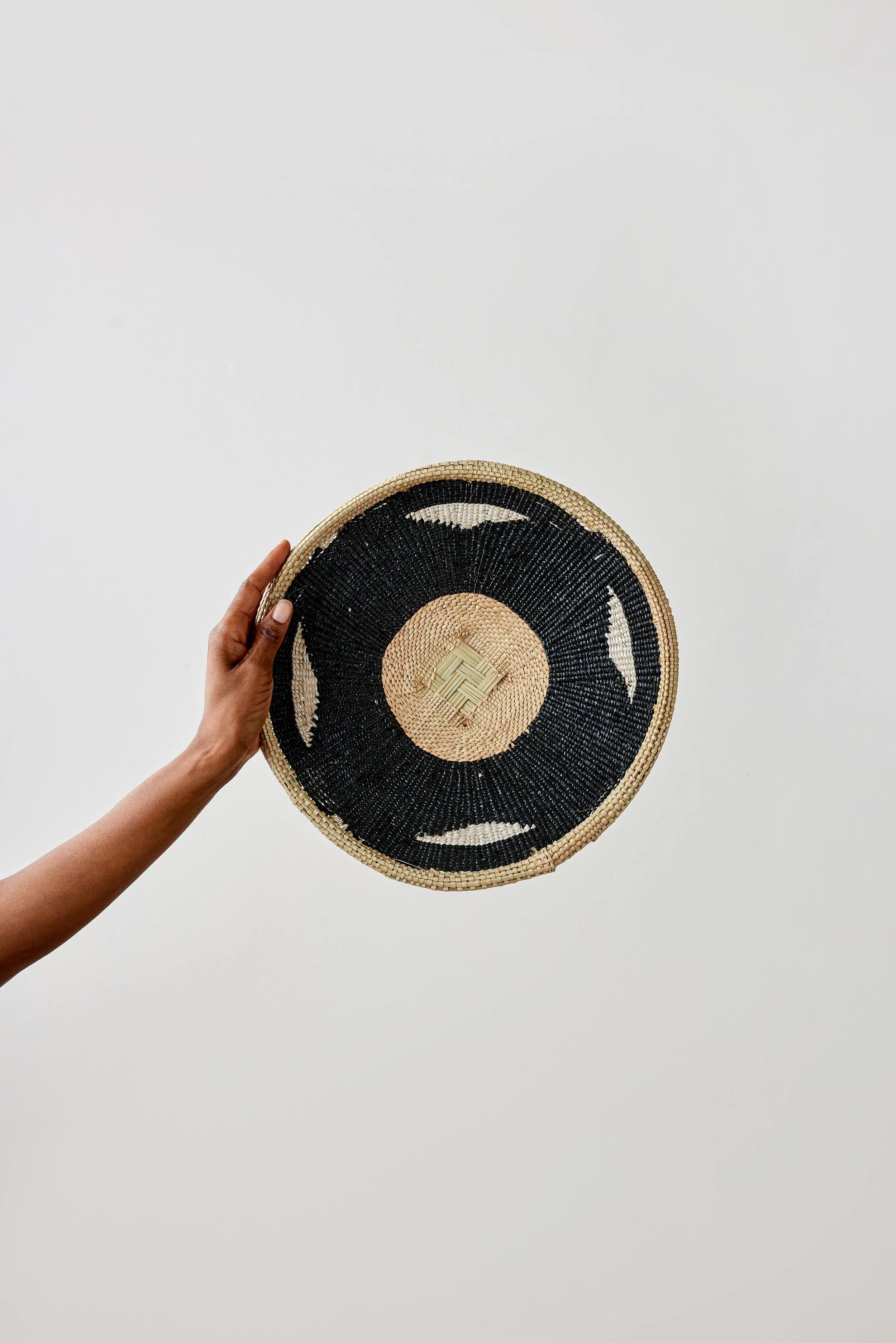 Nolyia Black Flat Basket Kanju Interiors
