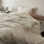 Nora Lace Double Gauze Ruffle Bedding Set / Brown Ever Lasting