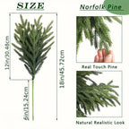 10pcs Real Touch Artificial Norfolk Pine Branches - UV-Resistant Fake Plants, 45.72cm Evergreen Stems for Christmas, Halloween, Wedding, Home Decor - No Maintenance Faux Greenery Garland, Centerpieces, Table, Mantle, Shelf De House Of Avana