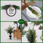 10pcs Real Touch Artificial Norfolk Pine Branches - UV-Resistant Fake Plants, 45.72cm Evergreen Stems for Christmas, Halloween, Wedding, Home Decor - No Maintenance Faux Greenery Garland, Centerpieces, Table, Mantle, Shelf De House Of Avana