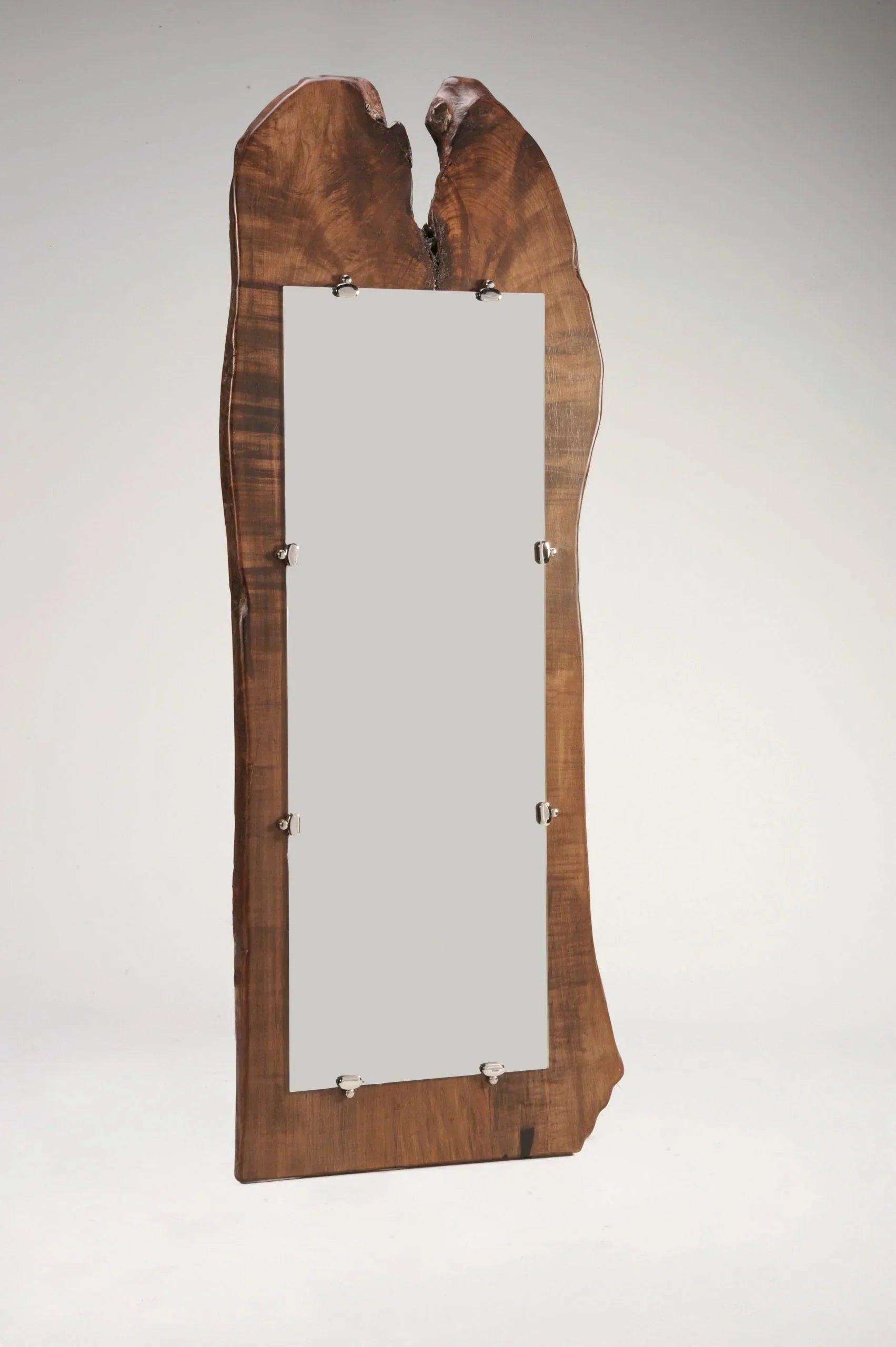 Norway Maple Live Edge Mirror – Wenge Dye – Brass Tag 121 Enrico Bartolini