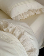 Accordion Pleated Lace Ruffled Bedding Set Ever Lasting