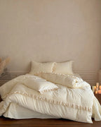 Accordion Pleated Lace Ruffled Bedding Set Ever Lasting