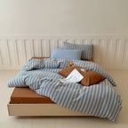 Parker Minimalist Striped Bedding Set / Blue Ever Lasting