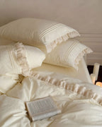 Accordion Pleated Lace Ruffled Bedding Set Ever Lasting