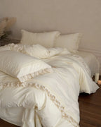 Accordion Pleated Lace Ruffled Bedding Set Ever Lasting