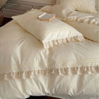 Accordion Pleated Lace Ruffled Bedding Set Ever Lasting