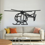 Oh-6 Cayuse Angle Metal Aircraft Wall Art - Ncp0589, front view - House Of Avana