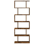Room Divider Bookcase 6-Tier Smoked Oak 70x24x193 cm Engineered Wood House Of Avana