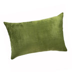 Olive Green Silk Velvet Ikat Pillow Cover X 24, back view - House Of Avana
