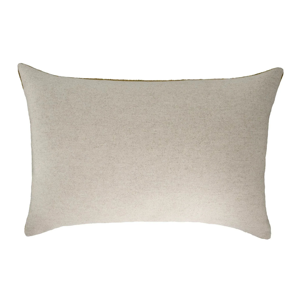 Olive Green Silk Velvet Ikat Pillow Cover X 24, detail shot - House Of Avana