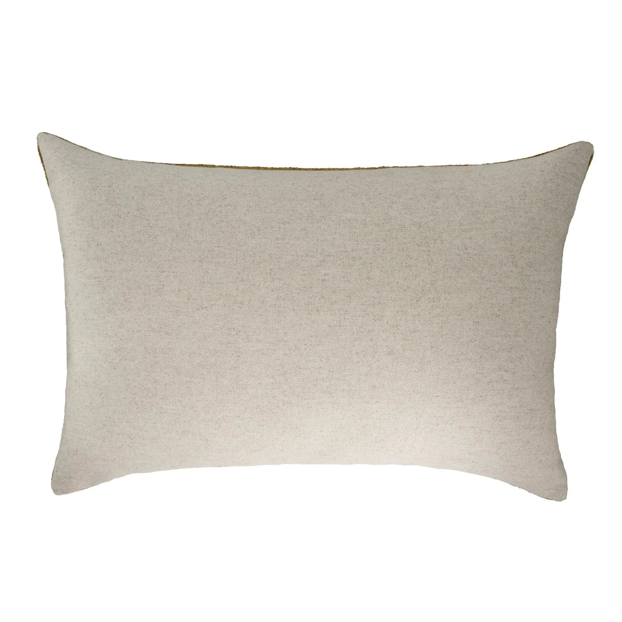 Olive Green Silk Velvet Ikat Pillow Cover X 24, detail shot - House Of Avana