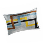 Olympia Silk Velvet Ikat Throw Pillow Cover X 24, back view - House Of Avana
