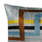 Olympia Silk Velvet Ikat Throw Pillow Cover X 24, side view - House Of Avana