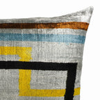 Olympia Silk Velvet Ikat Throw Pillow Cover X 24, detail shot - House Of Avana