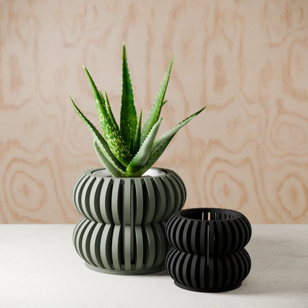 Orchid Planter Double Bubbles, back view - House Of Avana