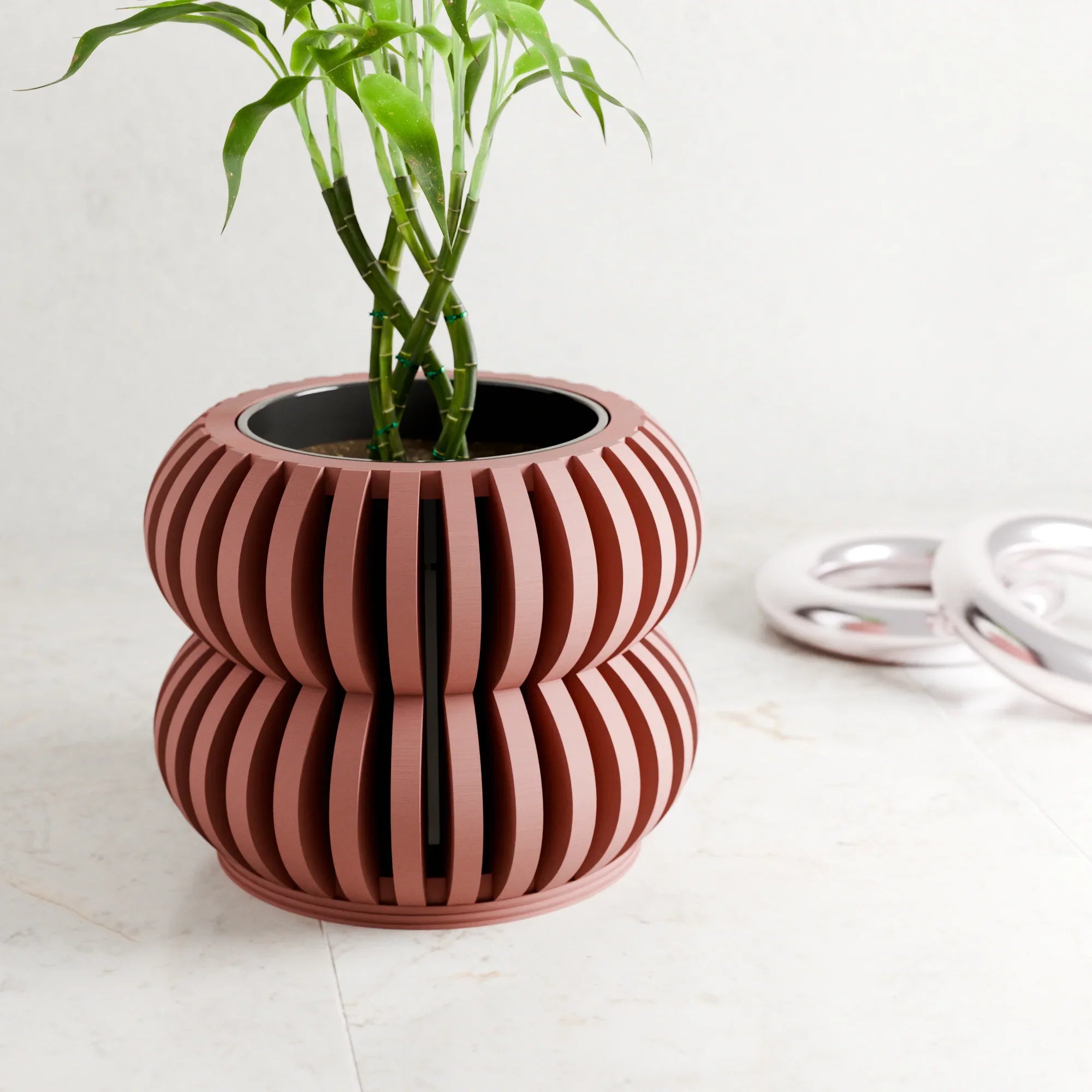 Orchid Planter Double Bubbles, side view - House Of Avana