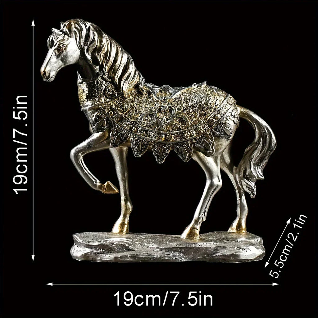 Antique Style Horse Ornaments, Resin Sculpture Artworks, Suitable for Home Living Room, Office Café... - House Of Avana