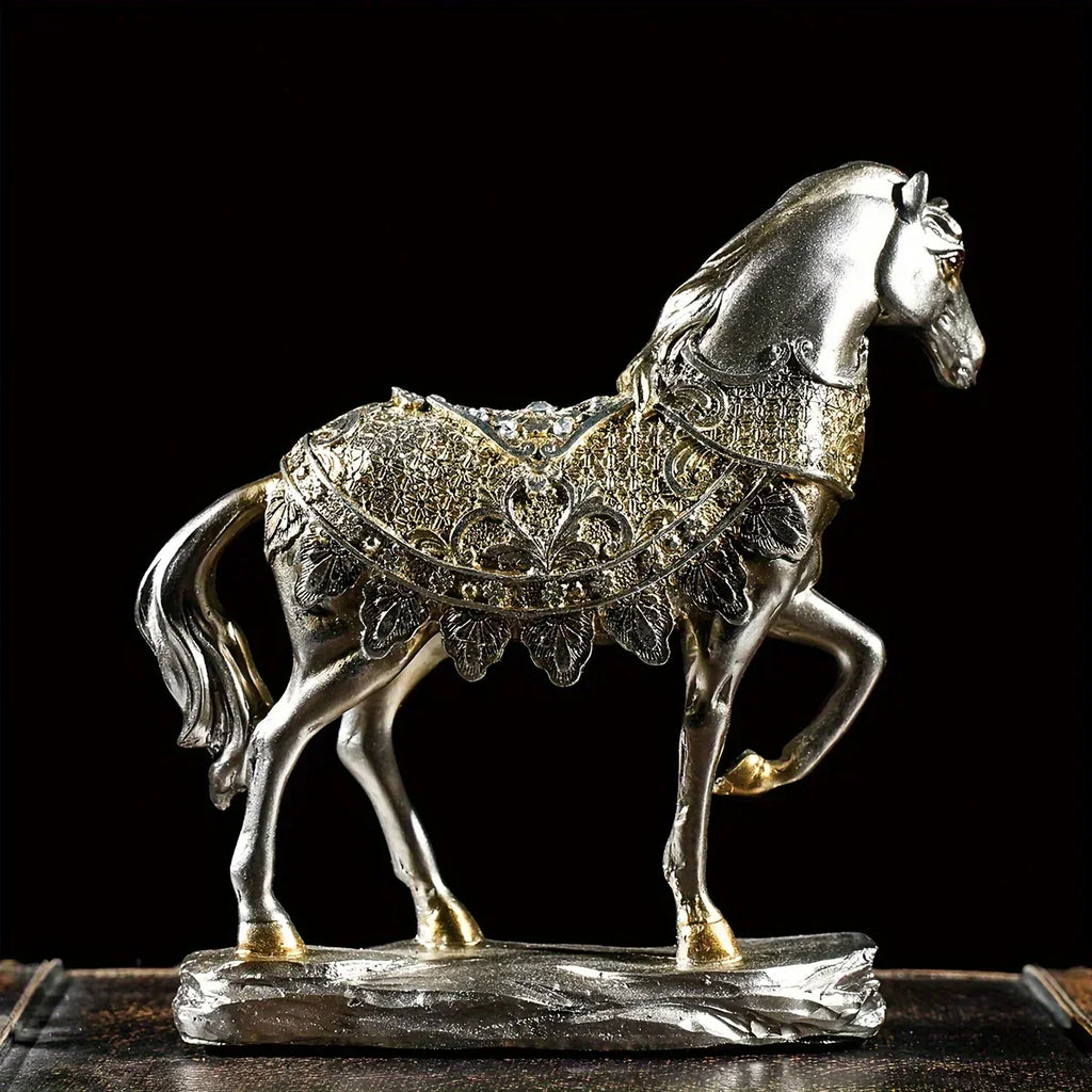 Antique Style Horse Ornaments, Resin Sculpture Artworks, Suitable for Home Living Room, Office Café... - House Of Avana