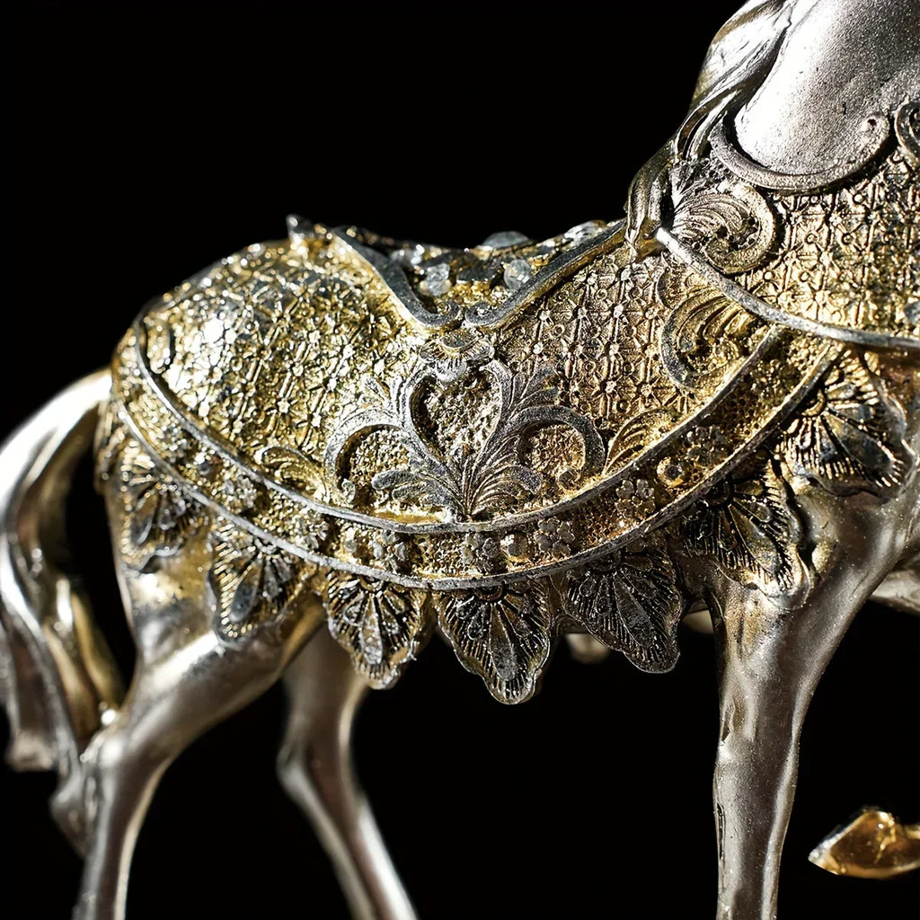 Antique Style Horse Ornaments, Resin Sculpture Artworks, Suitable for Home Living Room, Office Café... - House Of Avana