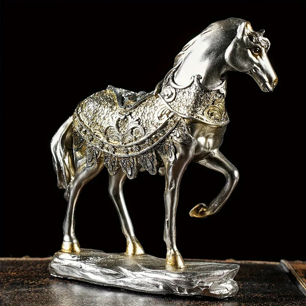 Antique Style Horse Ornaments, Resin Sculpture Artworks, Suitable for Home Living Room, Office Café... - House Of Avana
