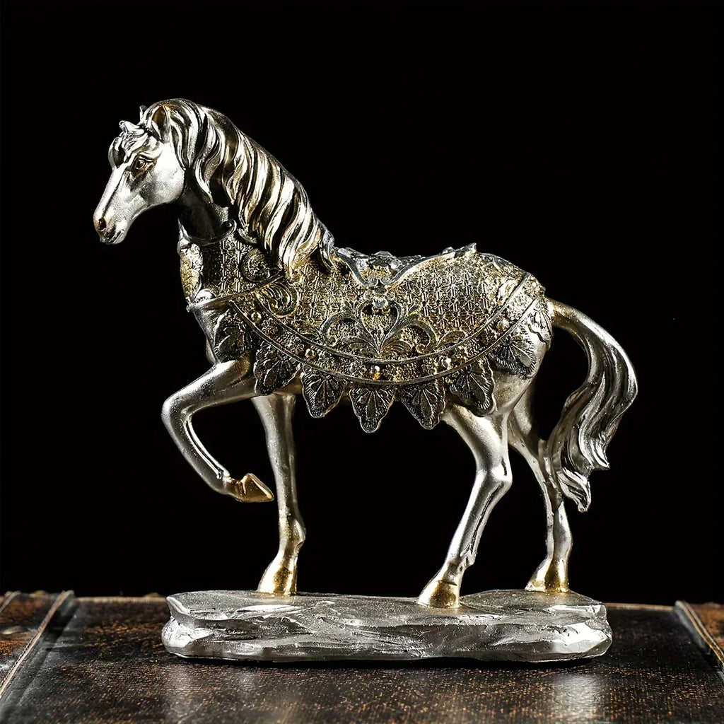 Antique Style Horse Ornaments, Resin Sculpture Artworks, Suitable for Home Living Room, Office Café... - House Of Avana