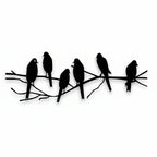 Metal Bird Figurine on Tree Branch Handcrafted Decoration, top view - House Of Avana