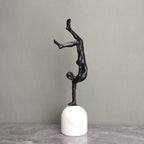 Accessible Luxury Minimalist Creative Black Cast Iron Marble Figure Sculpture Decoration Home Living... - House Of Avana