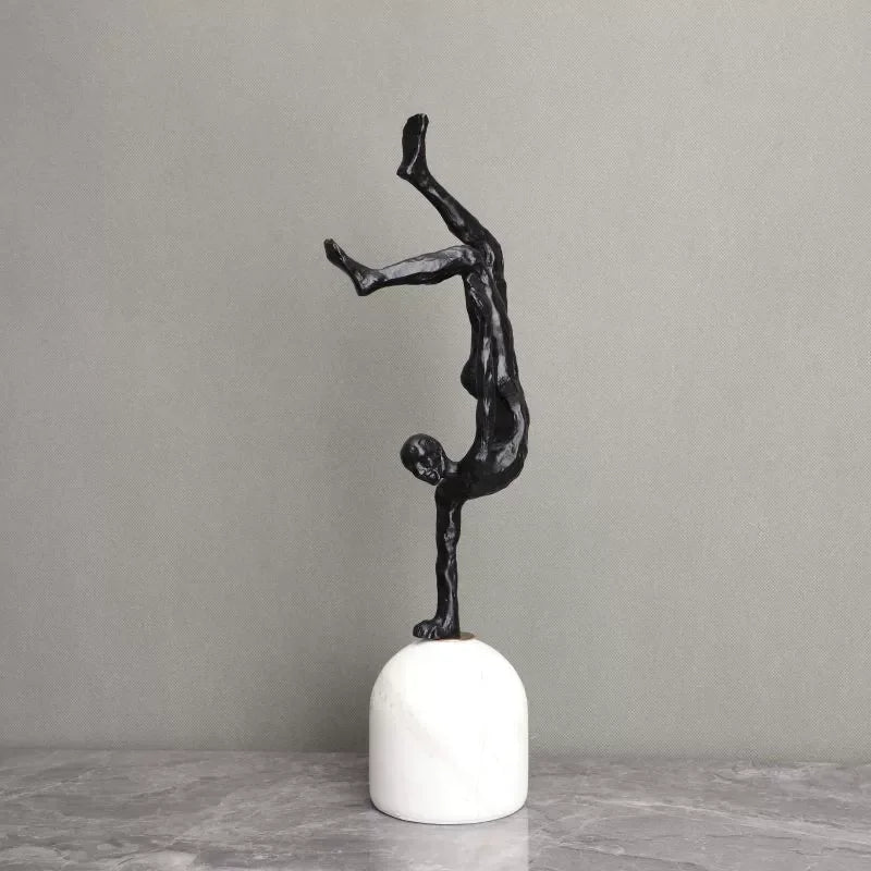 Accessible Luxury Minimalist Creative Black Cast Iron Marble Figure Sculpture Decoration Home Living... - House Of Avana